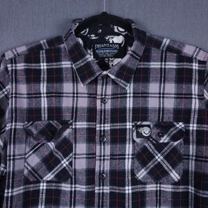 Middle of Beyond Phantasm Flannel Shirt Mens XXL Plaid Cotton Long Sleeve Button